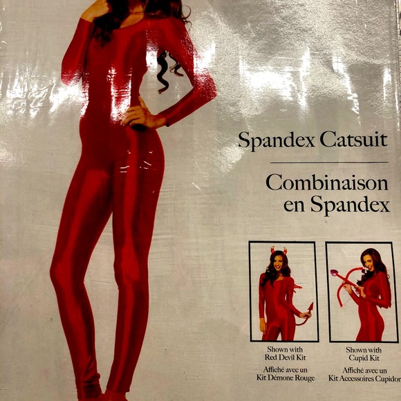 Leg Avenue Spandex Catsuits - Red - Medium
